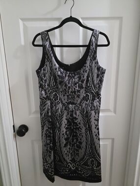 Nine West Black and Cream Midi Dress